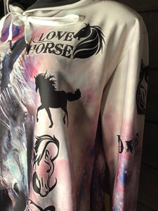 Braided Horse Thin Horse Pull Over Hoodie Pull Over up