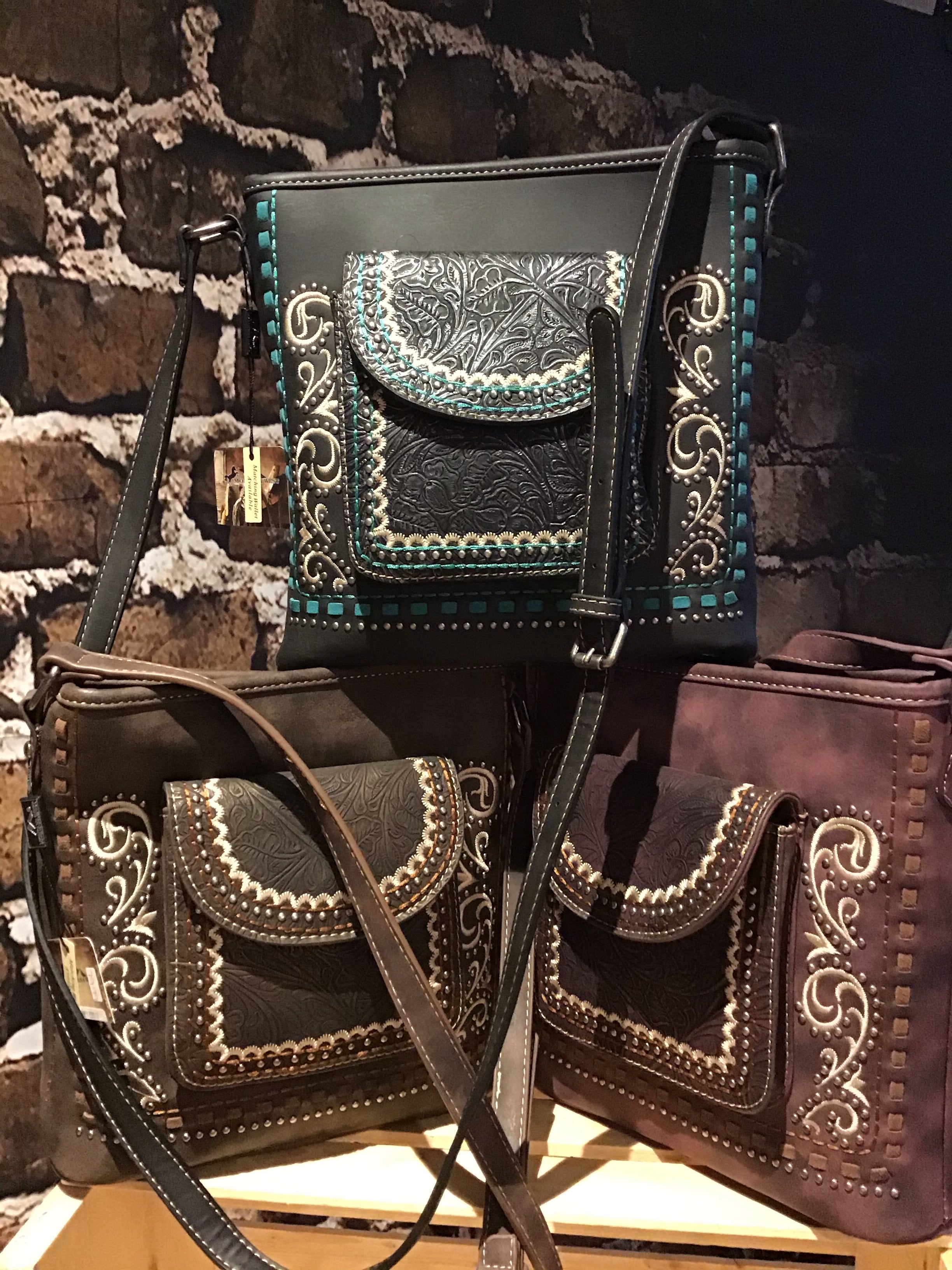 Tooled Collection Tote Embossed vintage Montana West handbag Saddle stitch purse