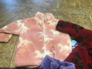 Kids Running Horses Plush Fleece Jacket Child