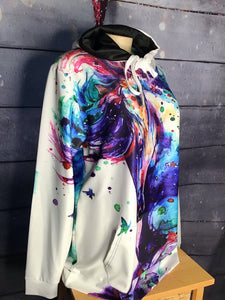 Rainbow Brite fun Horse Thin Horse Pull Over Hoodie Pull Over