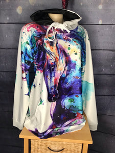 Rainbow Brite fun Horse Thin Horse Pull Over Hoodie Pull Over