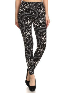 Music Note  Women's best leggings BUTTERY SOFT LEGGINGS One Size