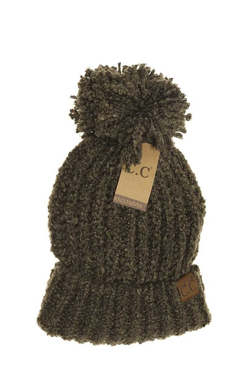 CHENILLE POM CC BEANIE HAT TOUQE