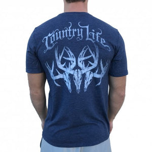 Mens Fashion Top Country Life redneck t-shirt Longhorn deer skull Rock n Roll Shirt